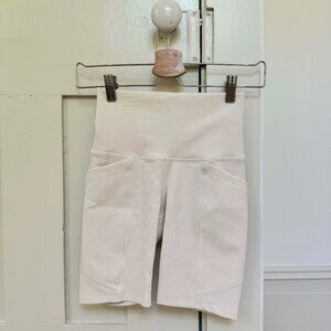 CALIA — Women's Mixed Rib Essential Bike Shorts — White — US Size XS